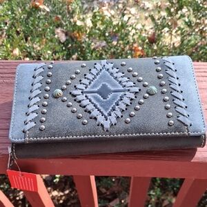 Gray Studded Women's Clutch